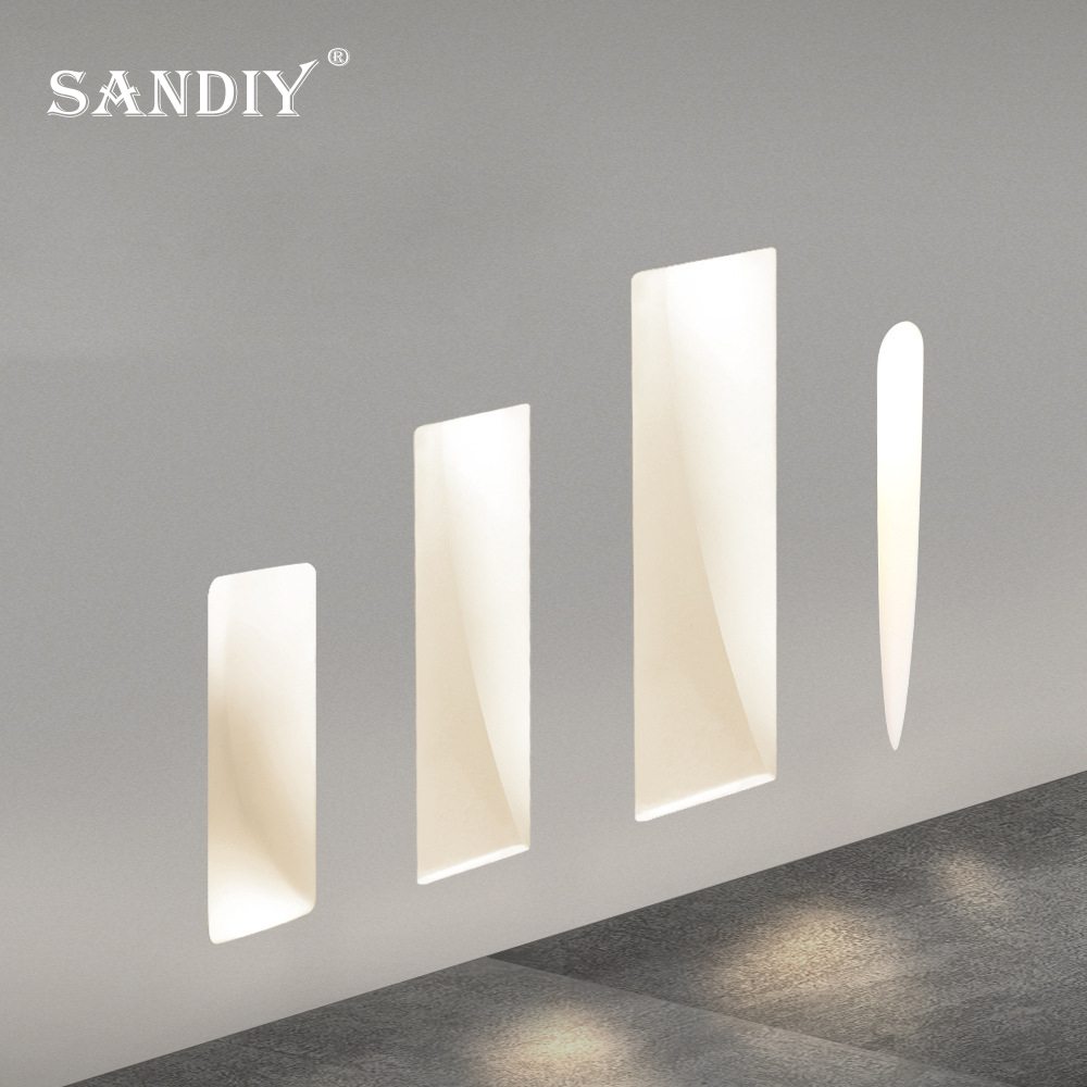 Outdoor Lighting Up And Down - SANDIY Gypsum Wall Light Built-in Stair&Step
