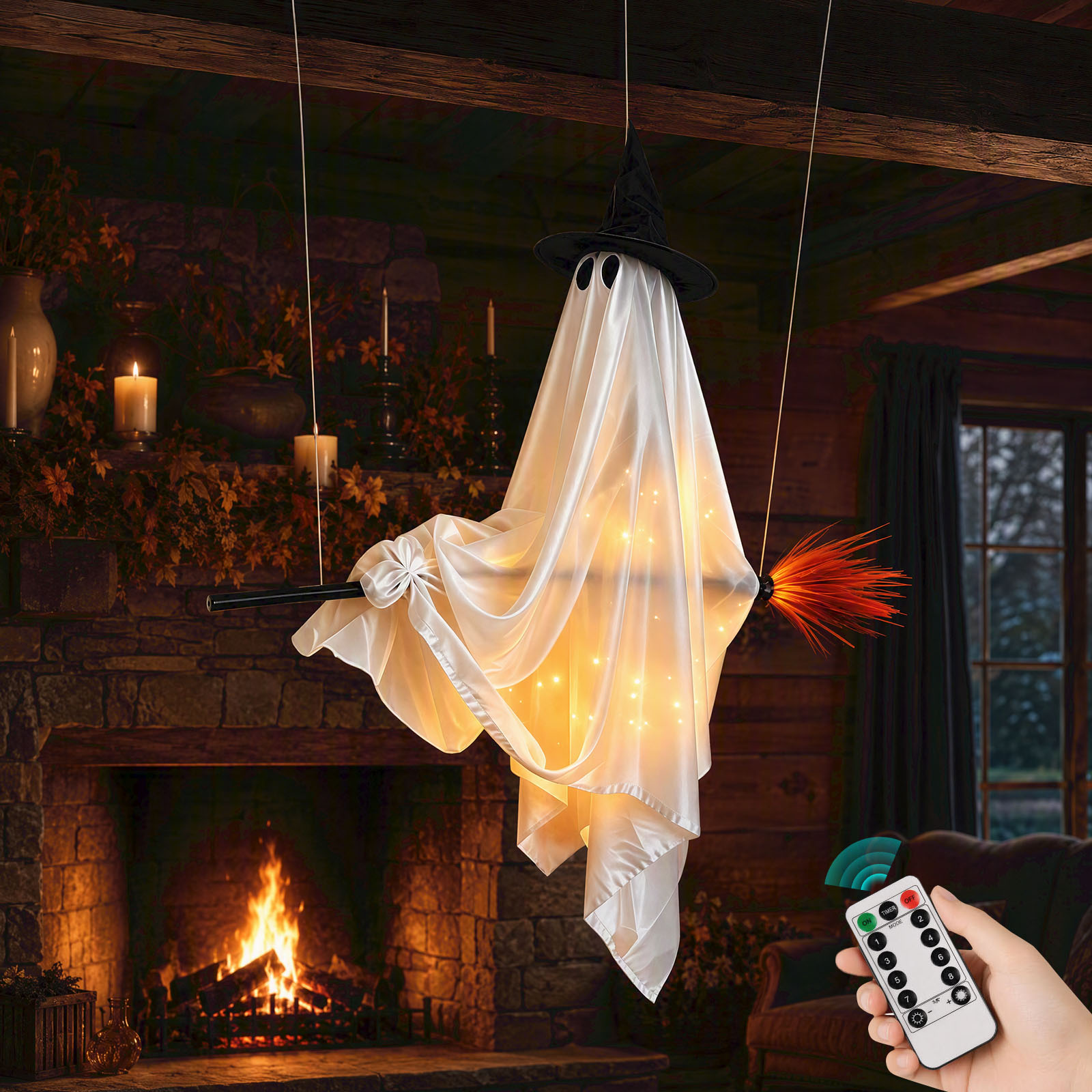 Halloween Glowing Ghost on Swi - Outdoor Lighting On Trees 评论和价格