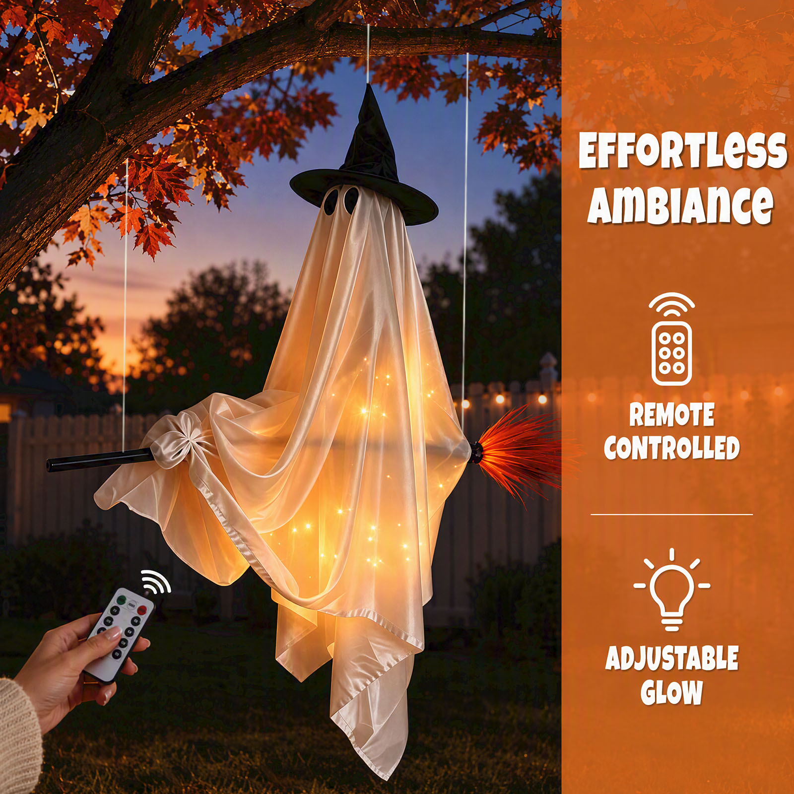 Halloween Glowing Ghost on Swi - Outdoor Lighting On Trees 评论和价格