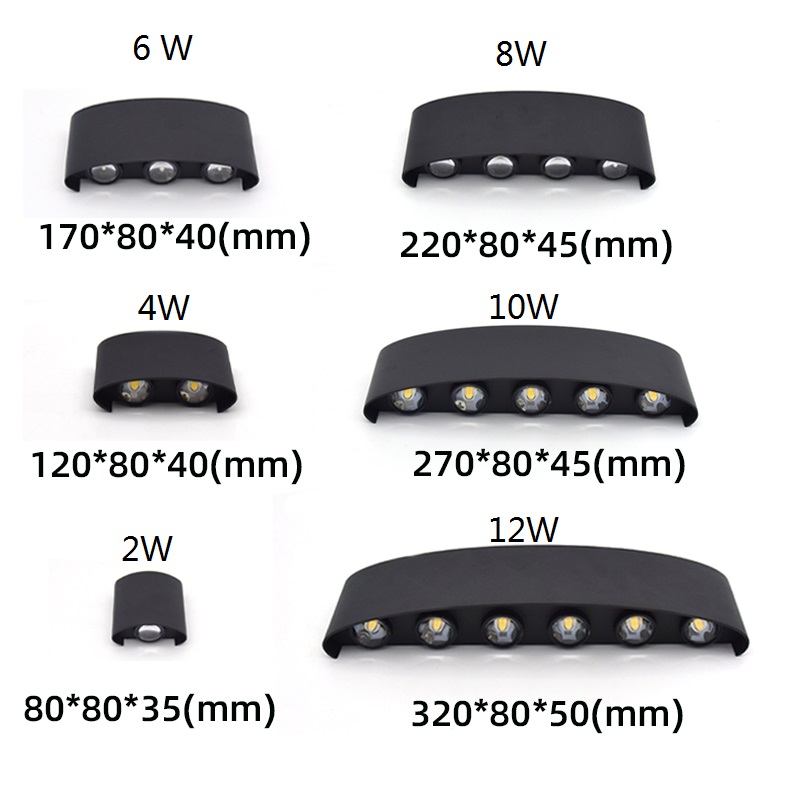 2W 4W 6W 8W 10W 12W LED Wall L - Outdoor Lighting Up And Down 评论和价格