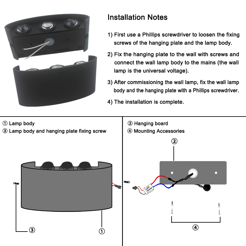 2W 4W 6W 8W 10W 12W LED Wall L - Outdoor Lighting Up And Down 评论和价格