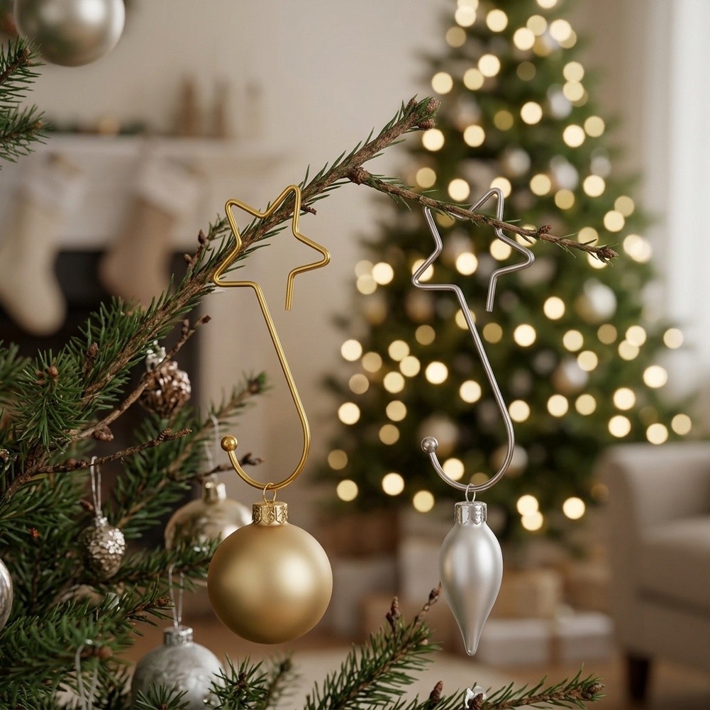 Star Ornament Hooks 60 Pieces  - Outdoor Lighting On Trees 评论和价格