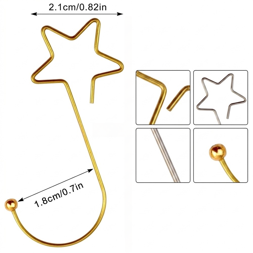 Star Ornament Hooks 60 Pieces  - Outdoor Lighting On Trees 评论和价格