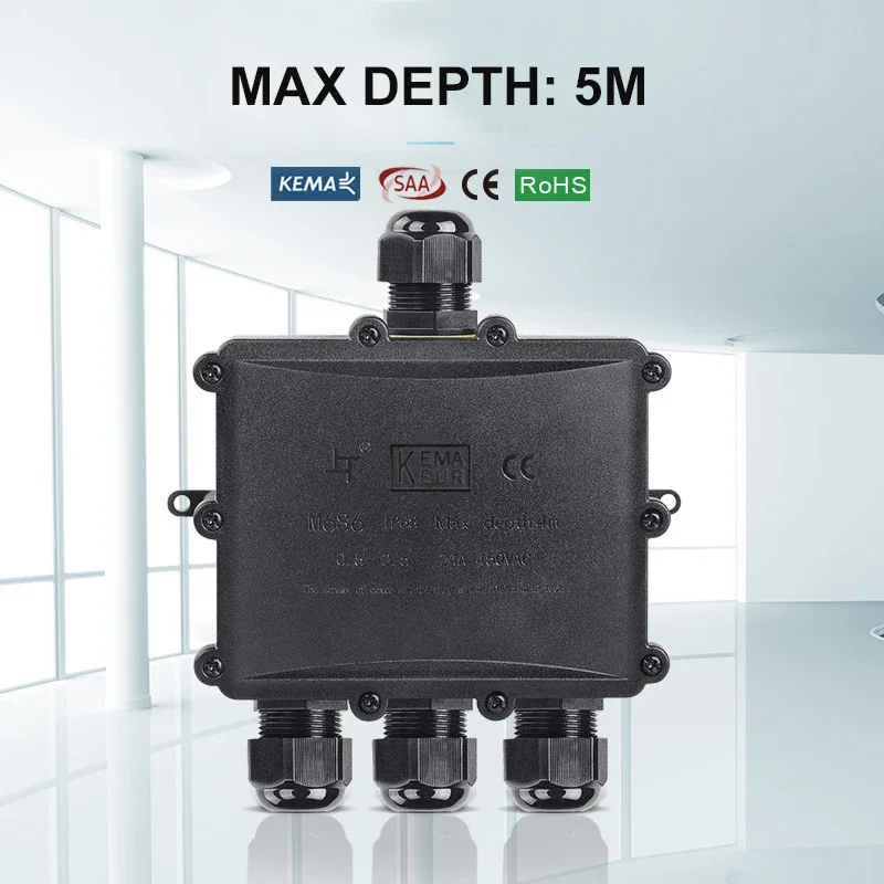 4Way 1In3Out IP68 Waterproof 4 - Outdoor Lighting Junction 评论和价格