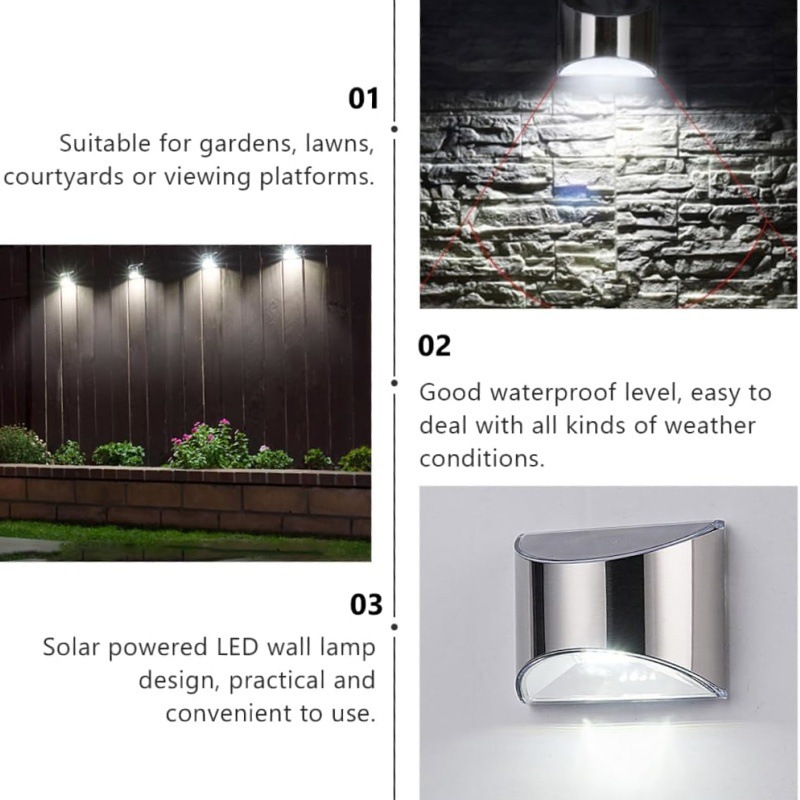 2Pcs Solar Garden Light Stainl - Outdoor Lighting Up And Down 评论和价格