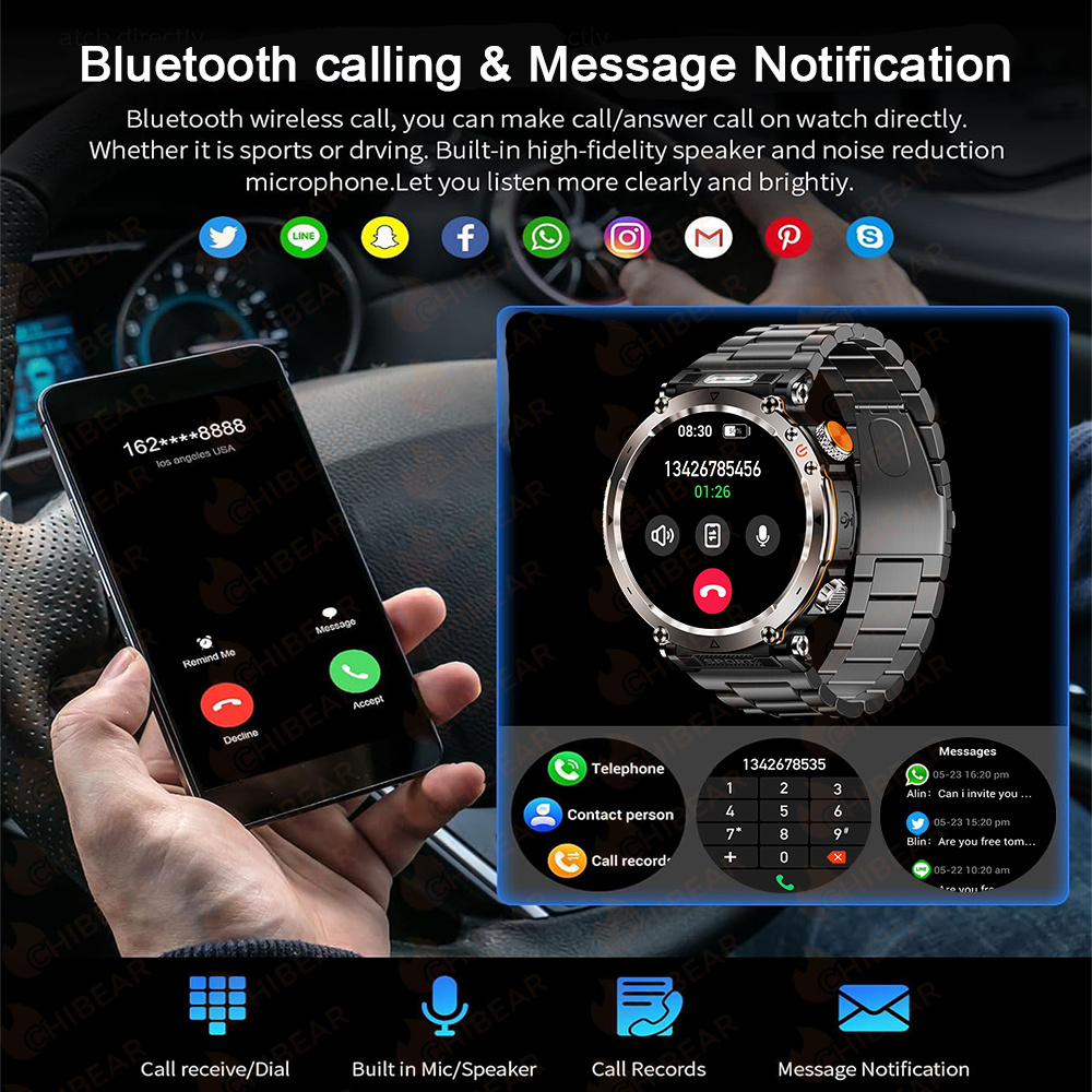 5ATM Outdoor Men‘s Smart Watch - Outdoor Lighting Ip Rating 评论和价格