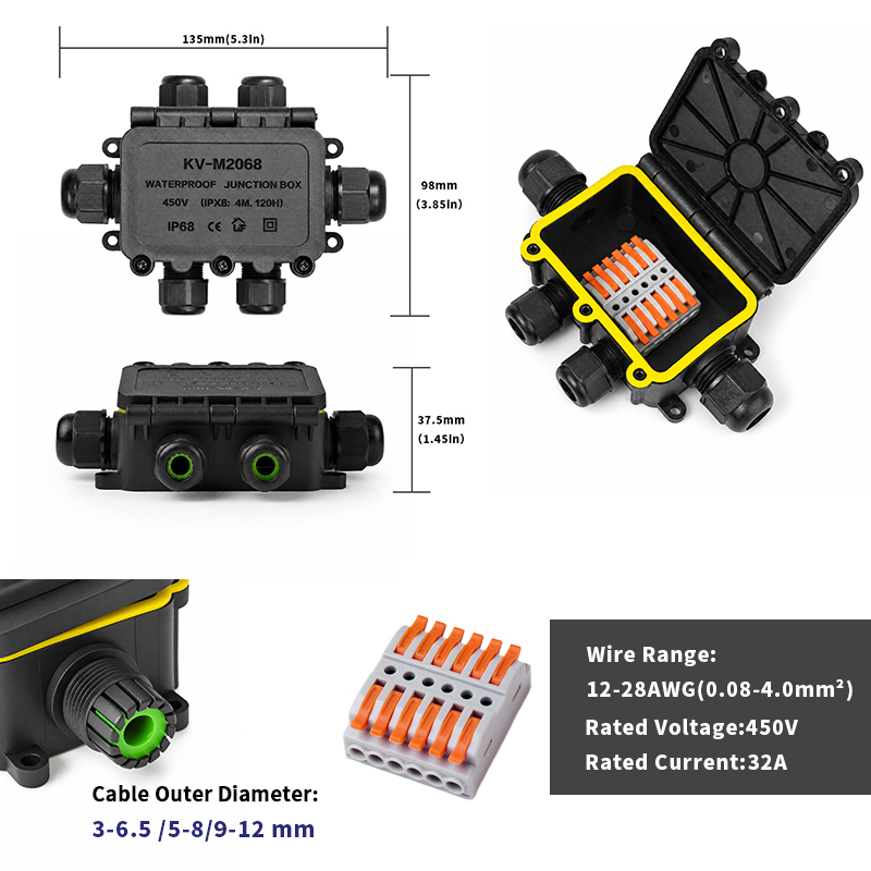 IP68 Waterproof Junction Box 2 - Outdoor Lighting Junction 评论和价格