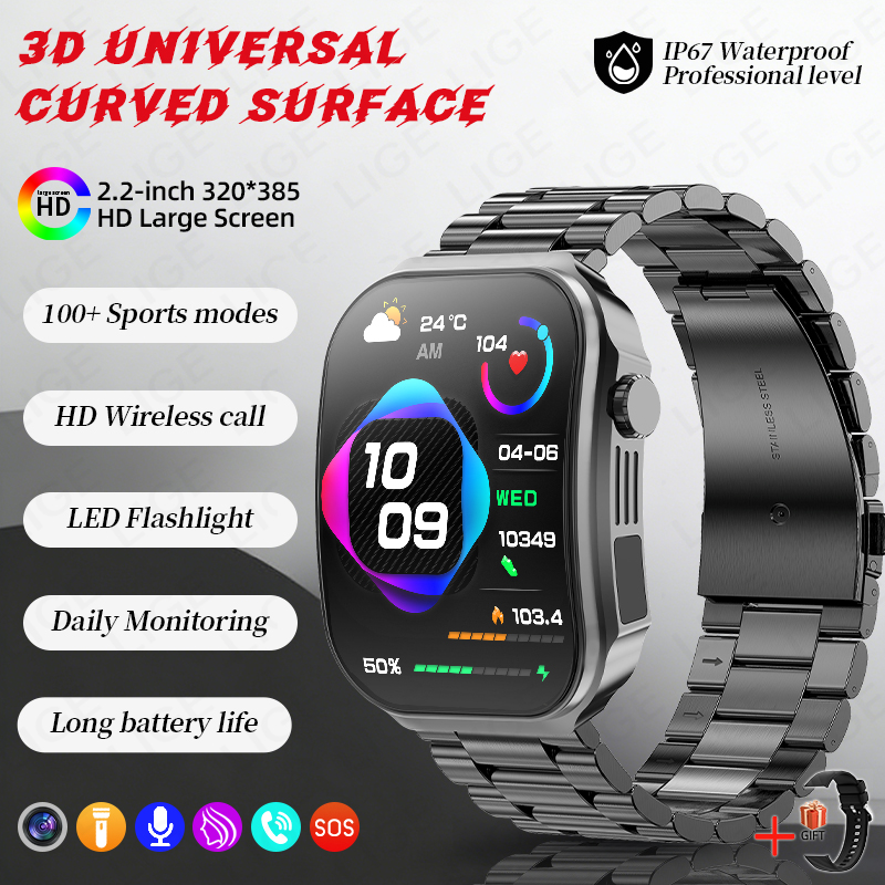 Men Smart Watch 3D Curved Scre - Outdoor Lighting Ip Rating 评论和价格